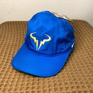 NEW Nike Rafa Nadal Dri-FIT Club Cap Tennis Hat FB5600-406 Blue Yellow Size L/XL